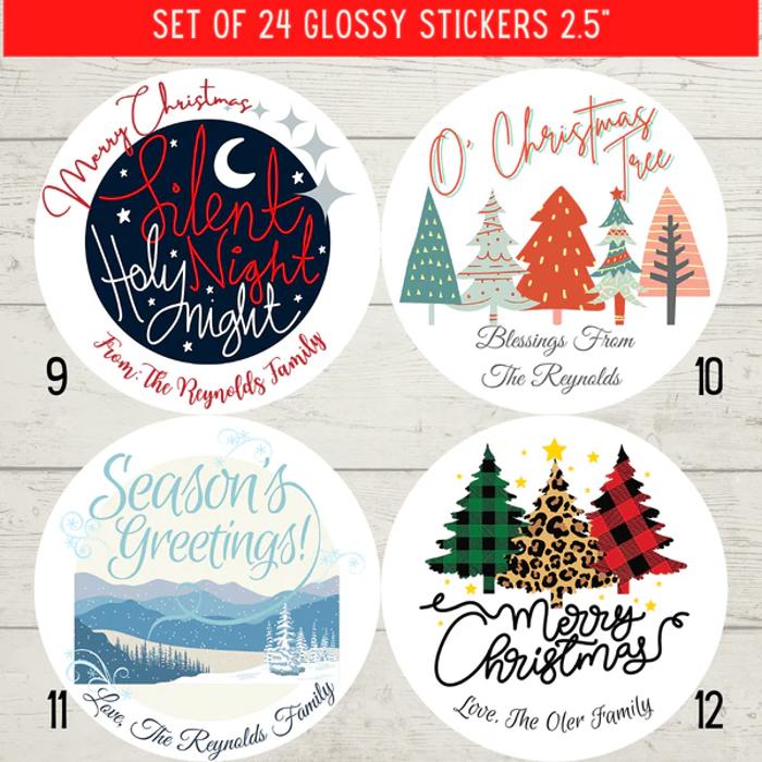 Personalized Peel & Stick Holiday Christmas Labels