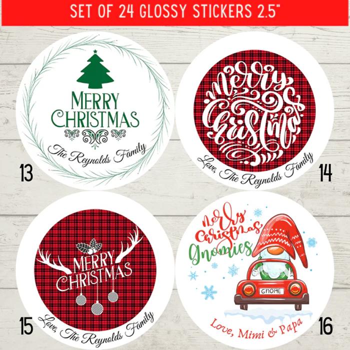 Personalized Peel & Stick Holiday Christmas Labels