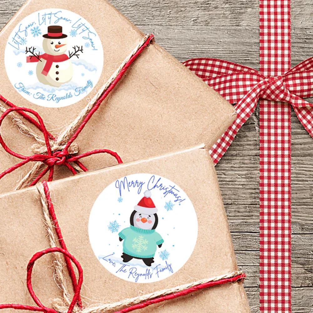 Personalized Peel & Stick Holiday Christmas Labels