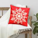 Scarlet Snowflake Christmas Holiday Accent Throw Pillow Home Decor