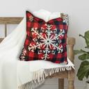 Large Snowflake Buffalo Christmas Holiday Accent Throw Pillow Home Decor