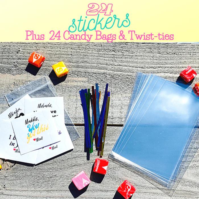 Personalized Back to School Lunch Box /  Lunch Sack Positive Note Stickers
