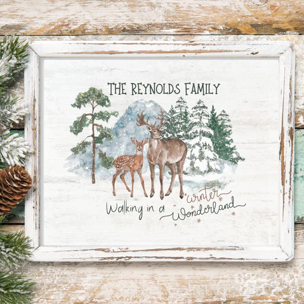 Personalized Rustic Farmhouse Christmas Holiday Poster Print