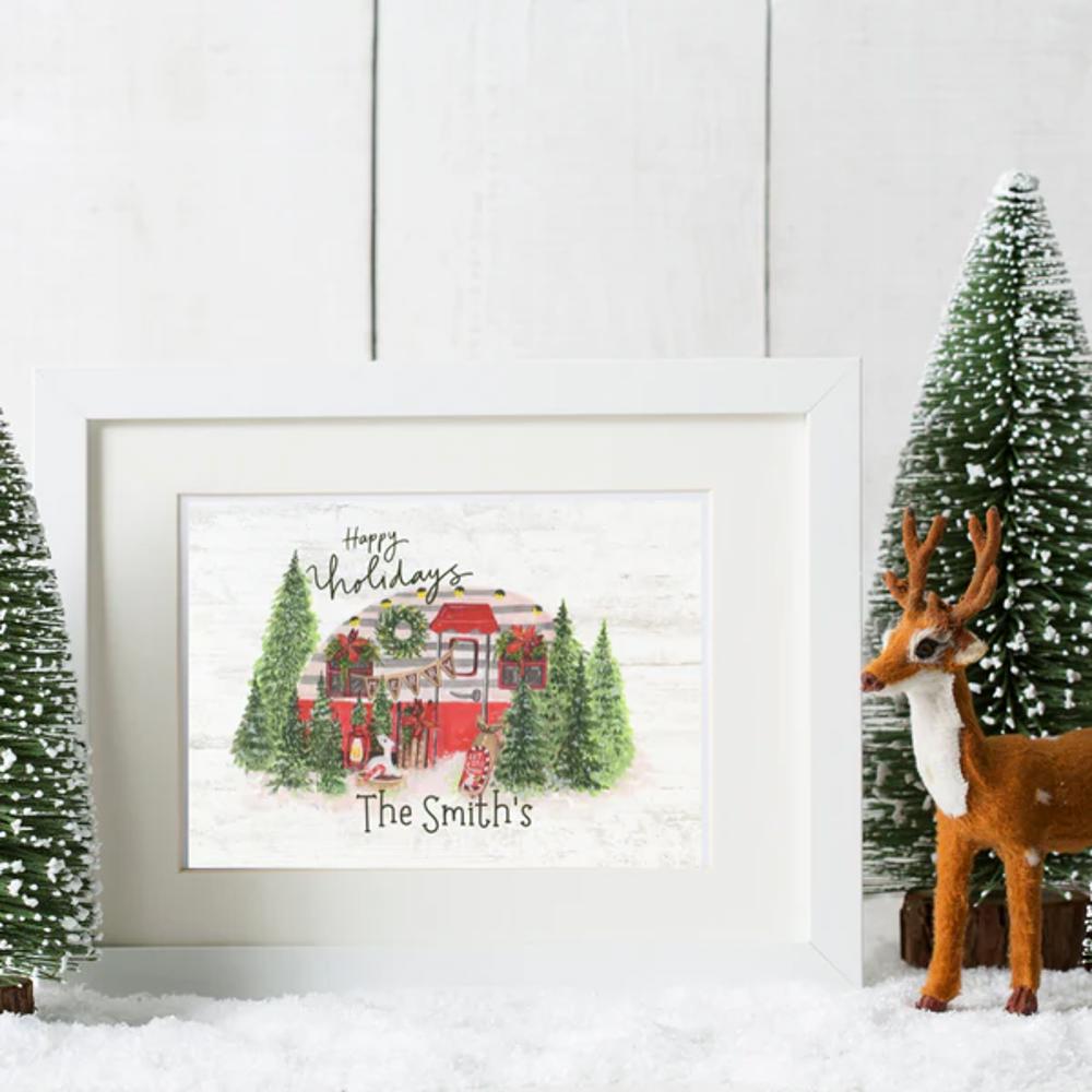 Personalized Rustic Farmhouse Christmas Holiday Poster Print