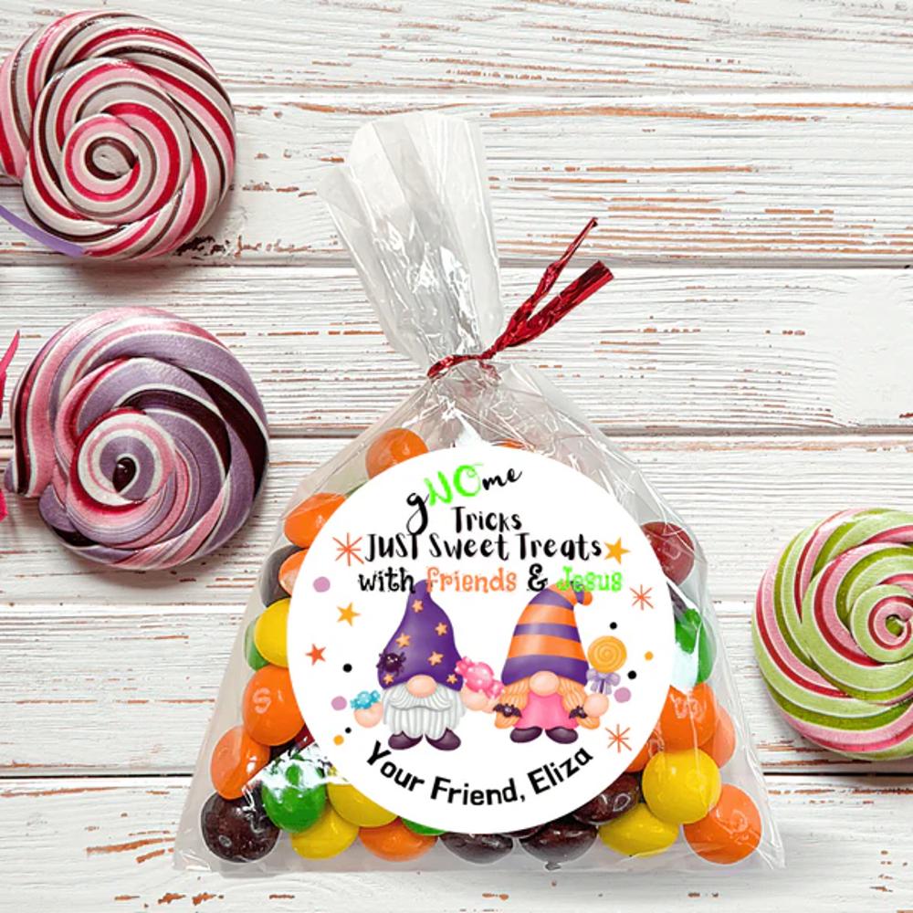 Personalized Christian Witness Halloween Stickers & Treat Bags