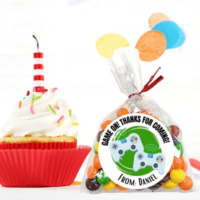 Personalized Boys Birthday Party Stickers & Treat Bags