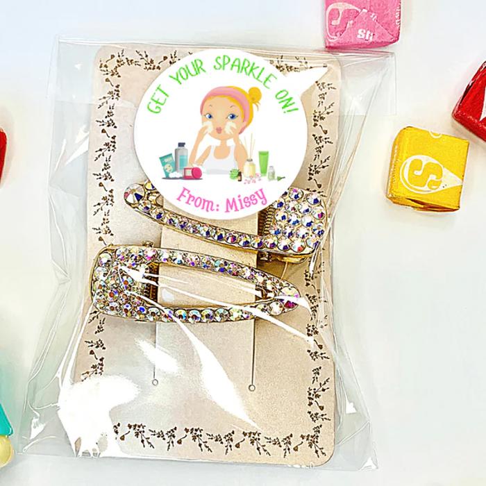Personalized Girls Birthday Party Stickers & Treat Bags