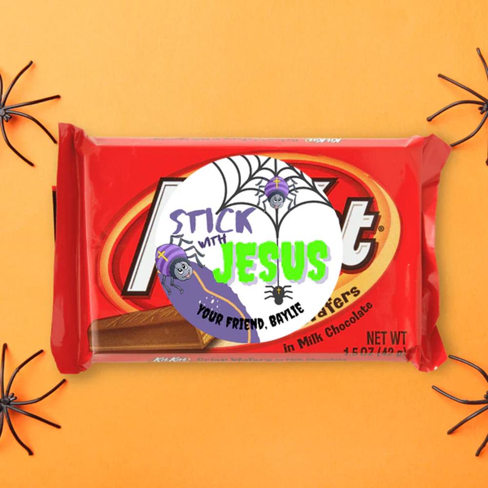 Personalized Christian Witness Halloween Stickers & Treat Bags