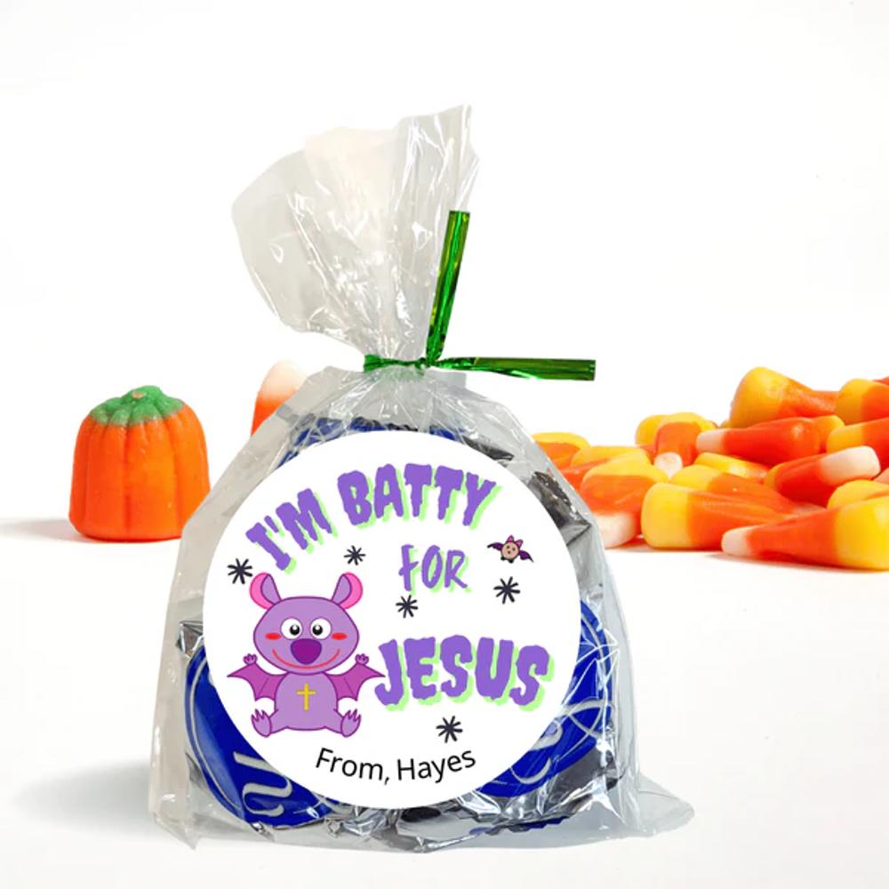 Personalized Christian Witness Halloween Stickers & Treat Bags