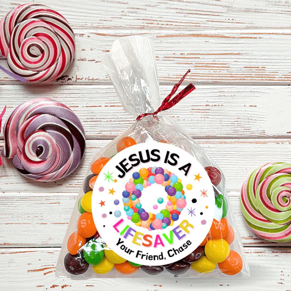 Personalized Christian Witness Halloween Stickers & Treat Bags