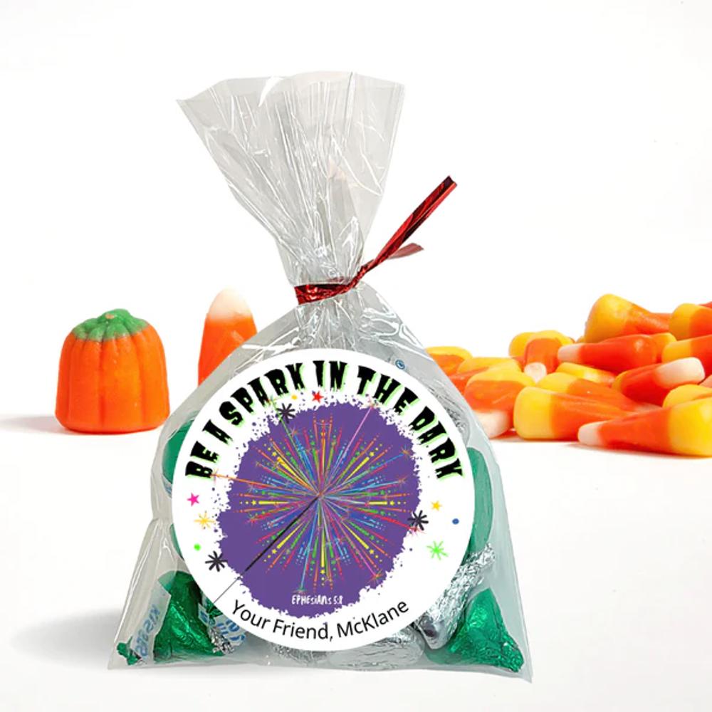 Personalized Christian Witness Halloween Stickers & Treat Bags