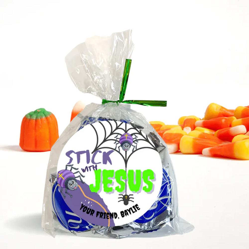 Personalized Christian Witness Halloween Stickers & Treat Bags