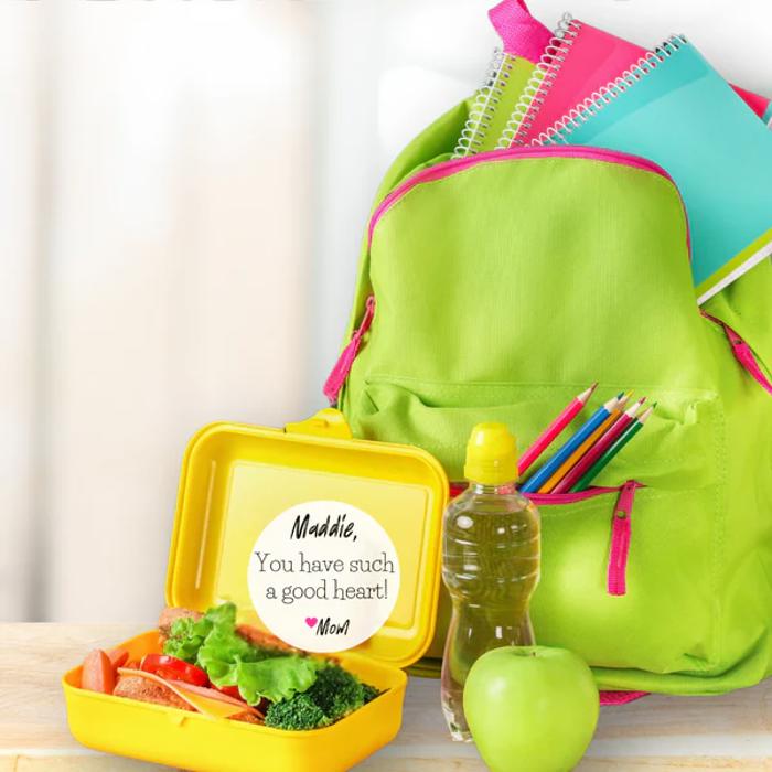 Personalized Back to School Lunch Box /  Lunch Sack Positive Note Stickers
