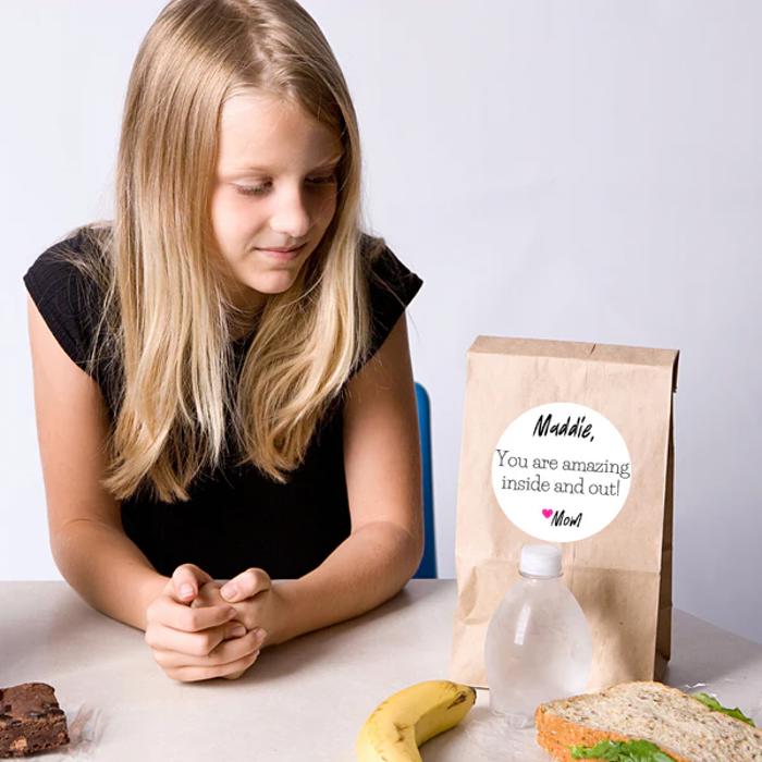 Personalized Back to School Lunch Box /  Lunch Sack Positive Note Stickers