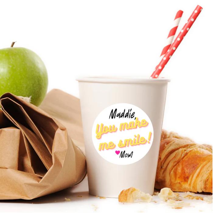 Personalized Back to School Lunch Box /  Lunch Sack Positive Note Stickers