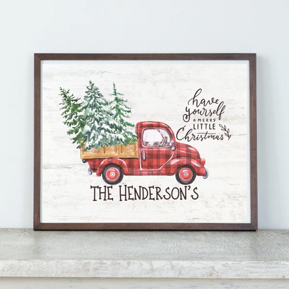 Personalized Rustic Farmhouse Christmas Holiday Poster Print