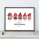  Valentine's Day Love Gnomes Family Personalized Portrait Art | 3 Sizes