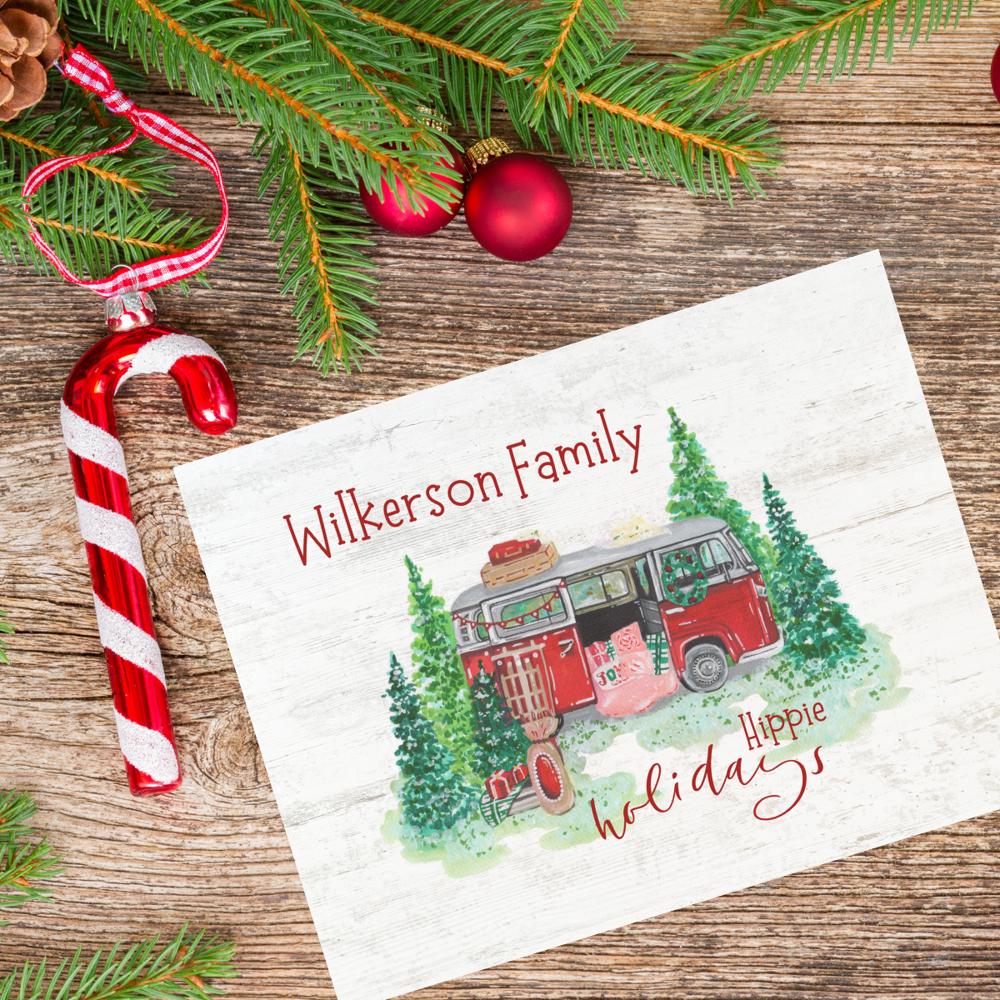 Personalized Rustic Farmhouse Christmas Holiday Poster Print