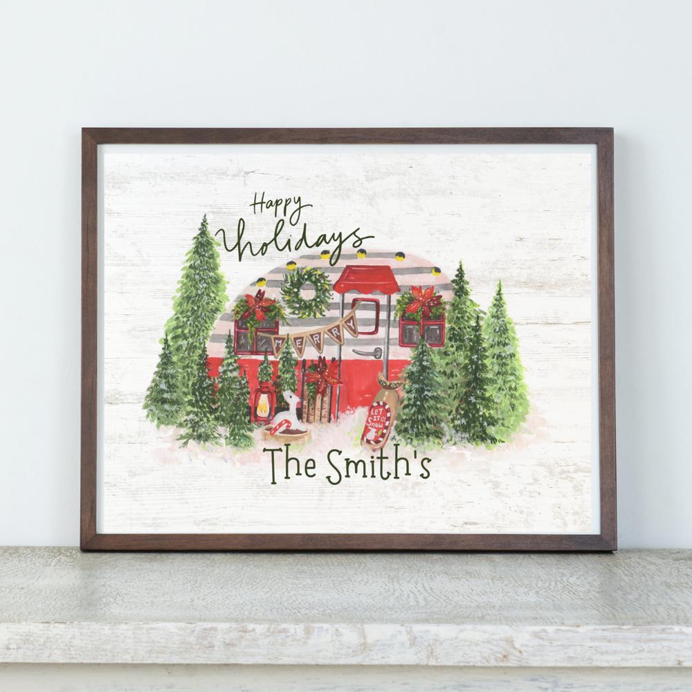 Personalized Rustic Farmhouse Christmas Holiday Poster Print