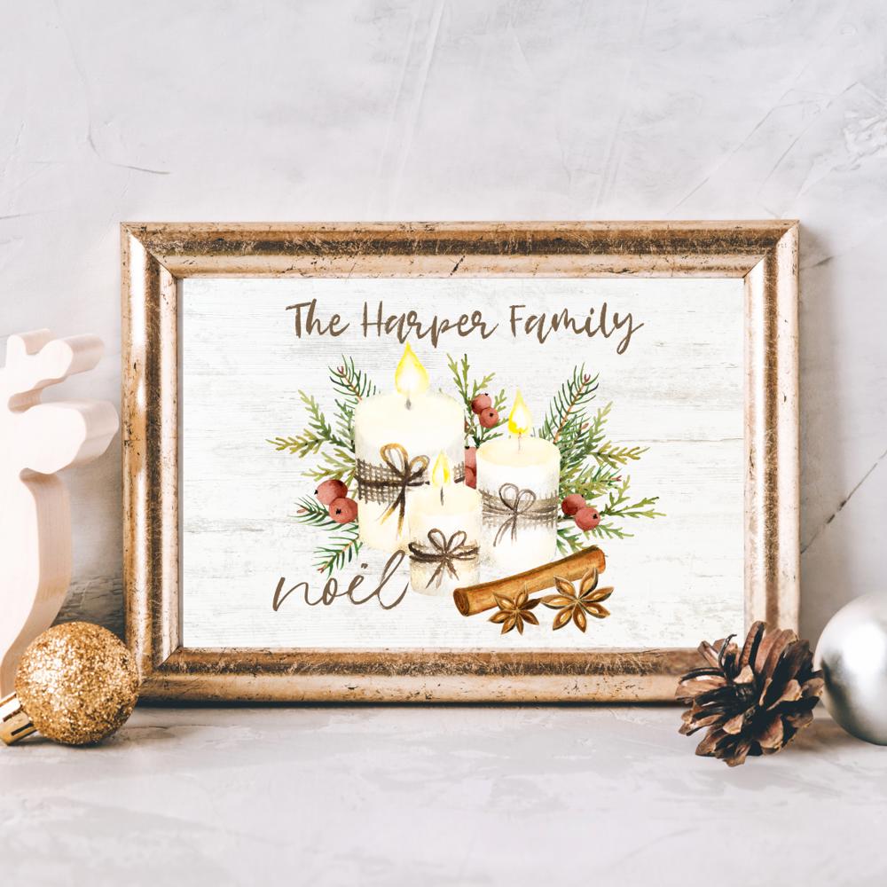 Personalized Rustic Farmhouse Christmas Holiday Poster Print