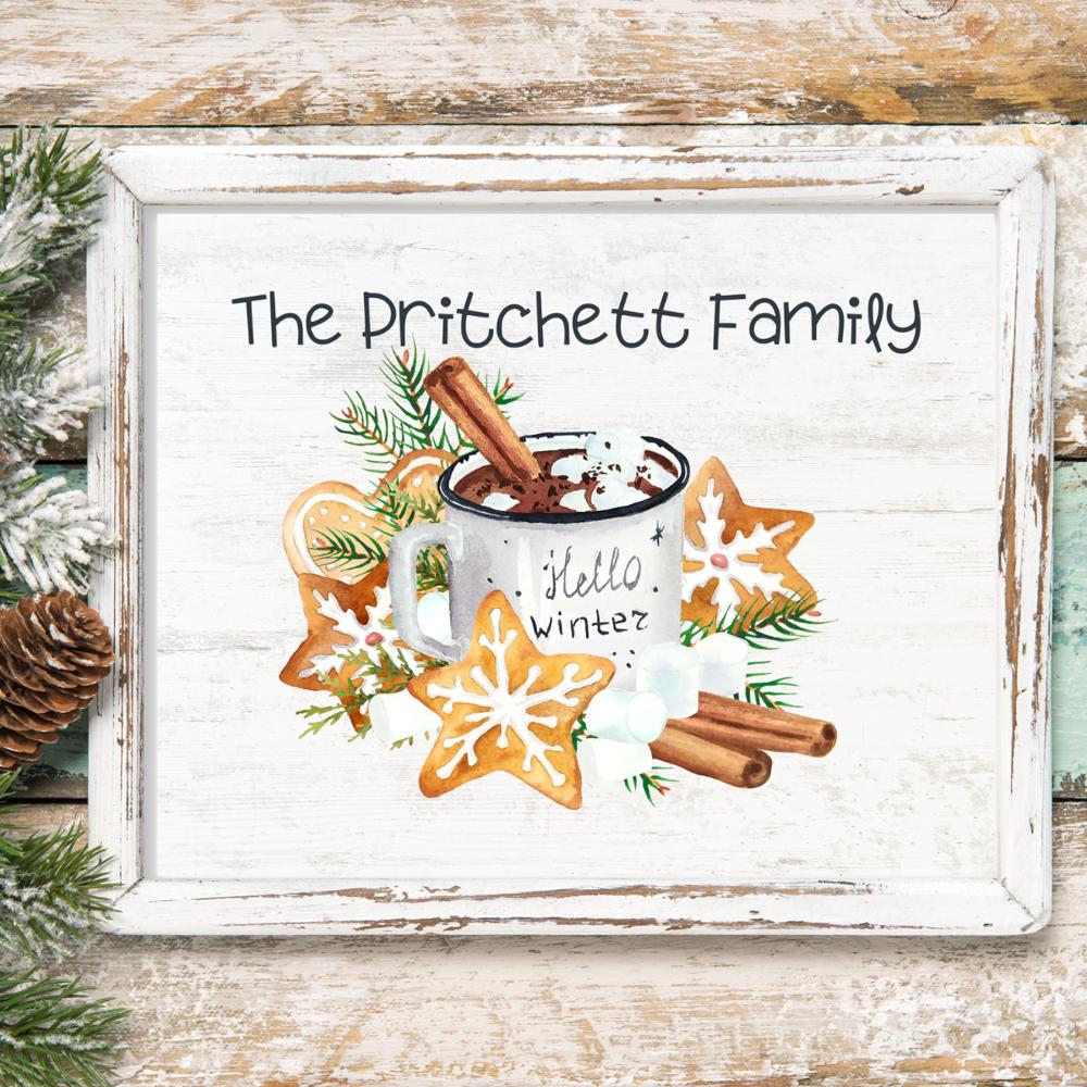 Personalized Rustic Farmhouse Christmas Holiday Poster Print