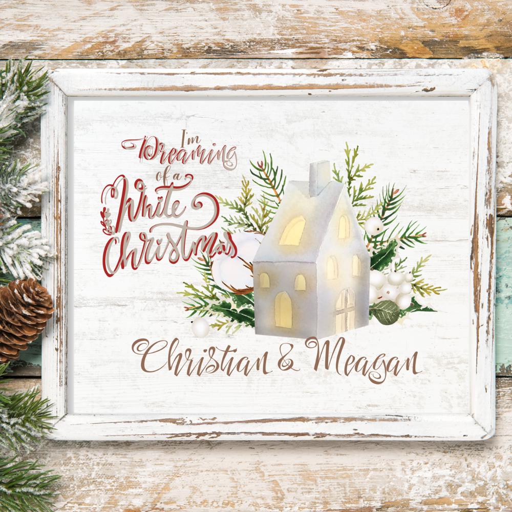 Personalized Rustic Farmhouse Christmas Holiday Poster Print