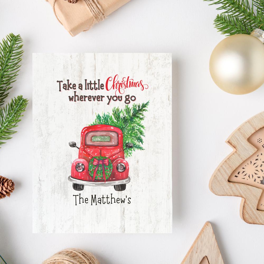 Personalized Rustic Farmhouse Christmas Holiday Poster Print