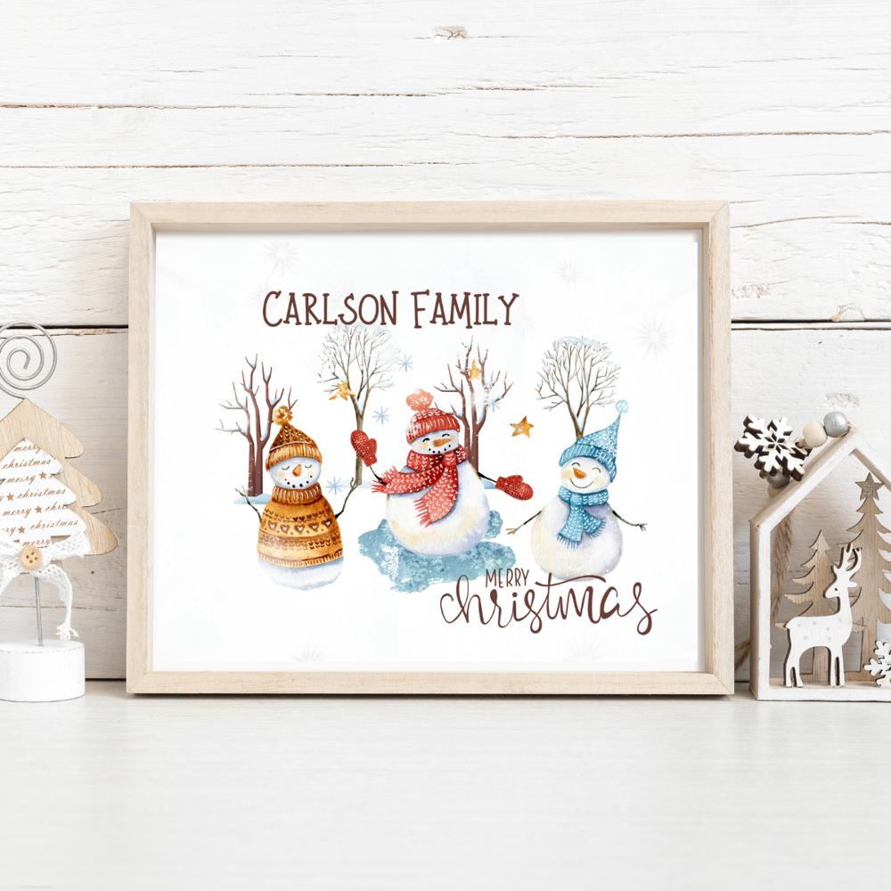 Personalized Rustic Farmhouse Christmas Holiday Poster Print