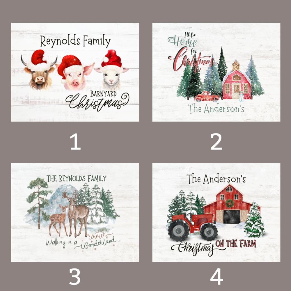 Personalized Rustic Farmhouse Christmas Holiday Poster Print