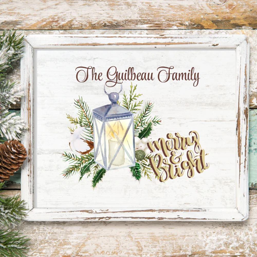 Personalized Rustic Farmhouse Christmas Holiday Poster Print