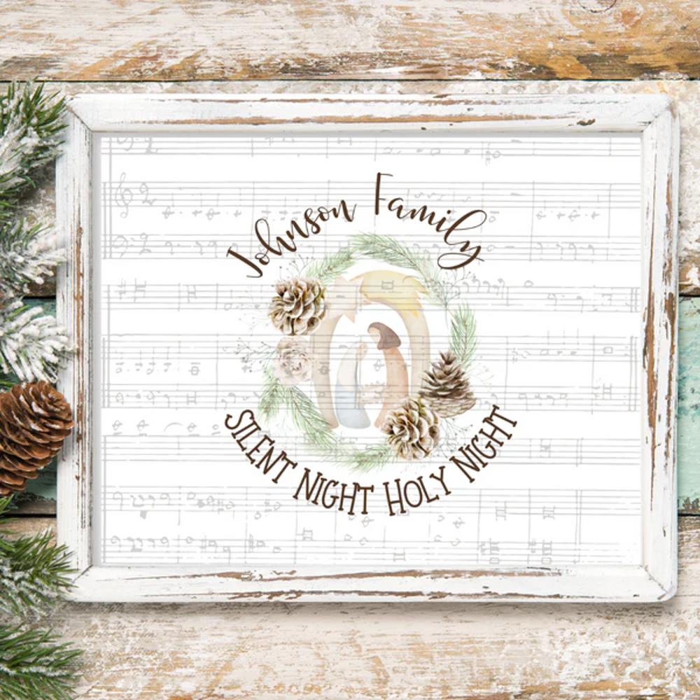 Personalized Rustic Farmhouse Christmas Holiday Poster Print