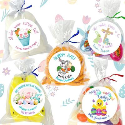 Easter Party Stickers / Cake Toppers Personalized with Treat Bags