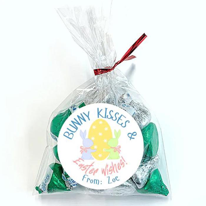 Easter Party Stickers / Cake Toppers Personalized with Treat Bags