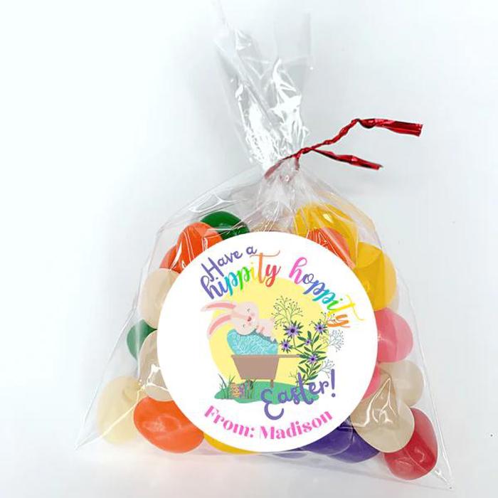 Easter Party Stickers / Cake Toppers Personalized with Treat Bags