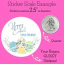  Easter Party Stickers / Cake Toppers Personalized with Treat Bags