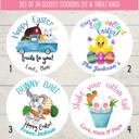  Easter Party Stickers / Cake Toppers Personalized with Treat Bags