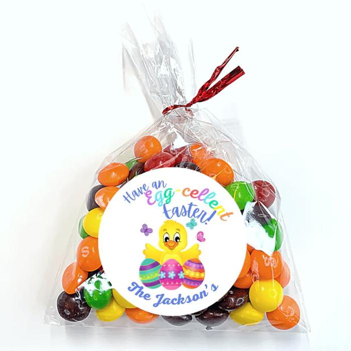 Easter Party Stickers / Cake Toppers Personalized with Treat Bags