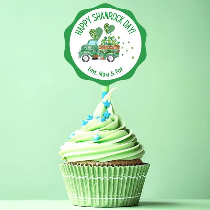 Personalized St. Patrick's Green Leprechaun Party Stickers & Loot Bags