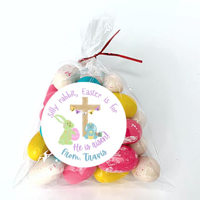 Easter Party Stickers / Cake Toppers Personalized with Treat Bags