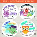  Personalized Christian Witness Halloween Stickers & Treat Bags