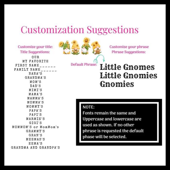 Mother's Day Gnomes Family Personalized Portrait Art | 3 Sizes