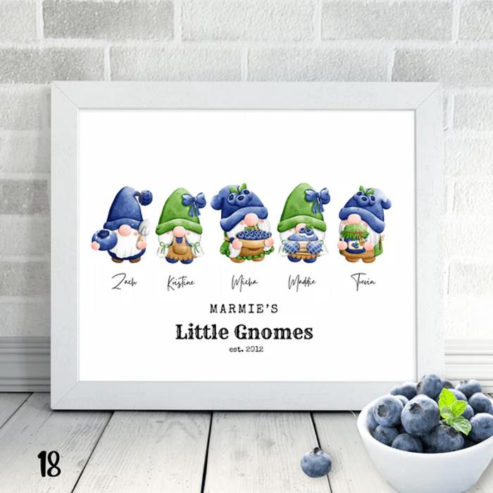 Cozy Holiday Gnome Family Personalized Art | 3 sizes