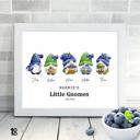  Cozy Holiday Gnome Family Personalized Art | 3 sizes