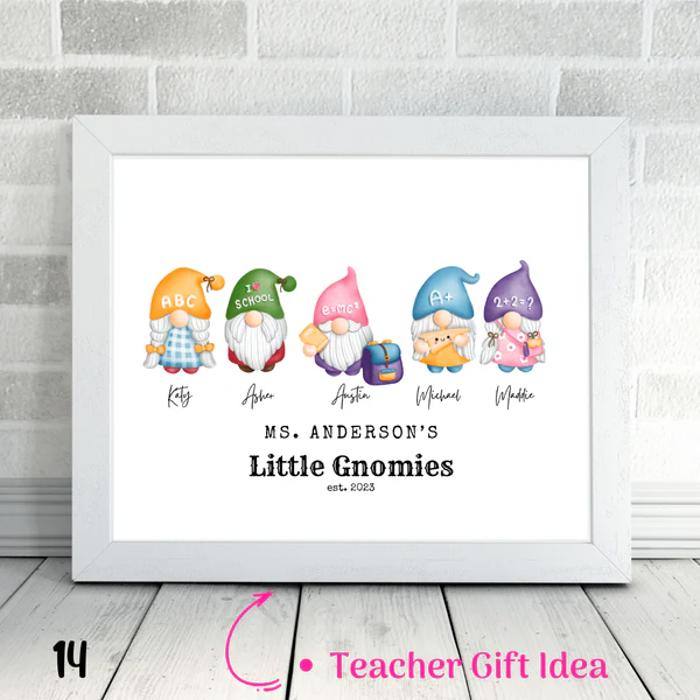 Cozy Holiday Gnome Family Personalized Art | 3 sizes