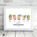  Cozy Holiday Gnome Family Personalized Art | 3 sizes