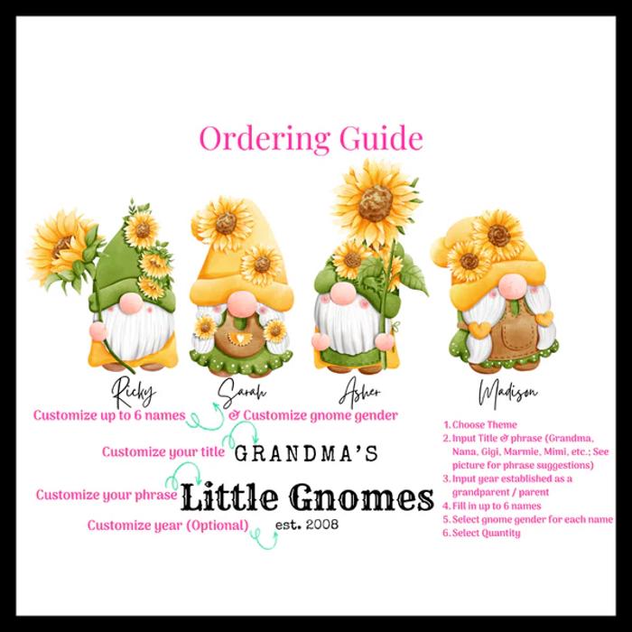 Mother's Day Gnomes Family Personalized Portrait Art | 3 Sizes