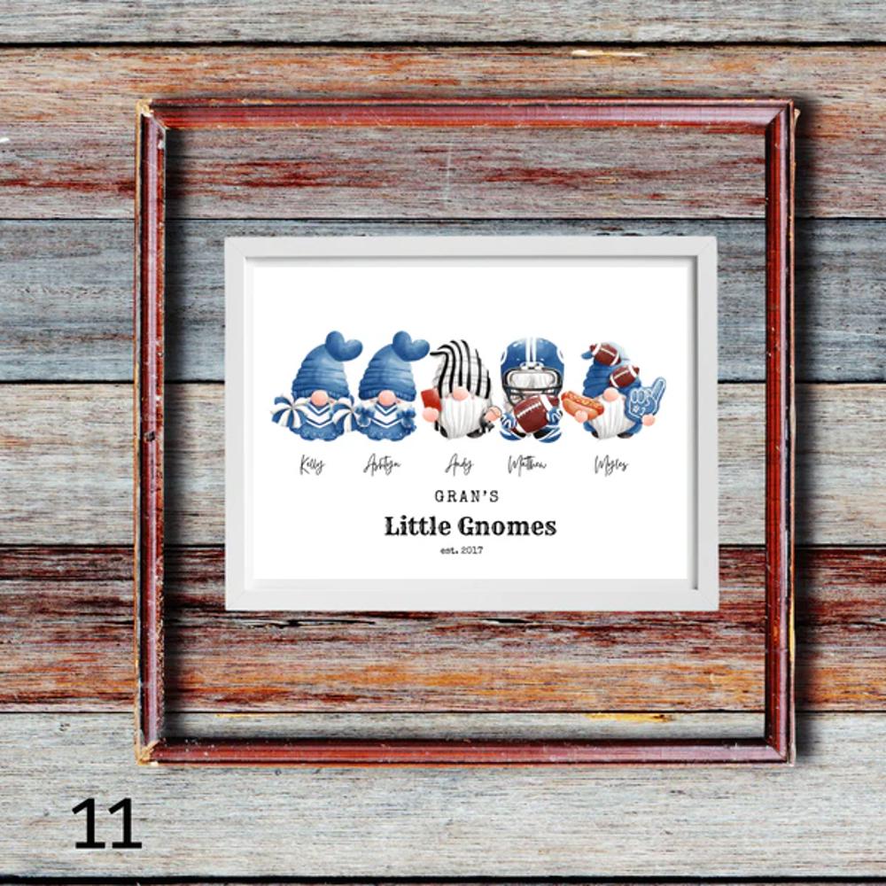 Cozy Gnome Family Personalized Art | 3 sizes