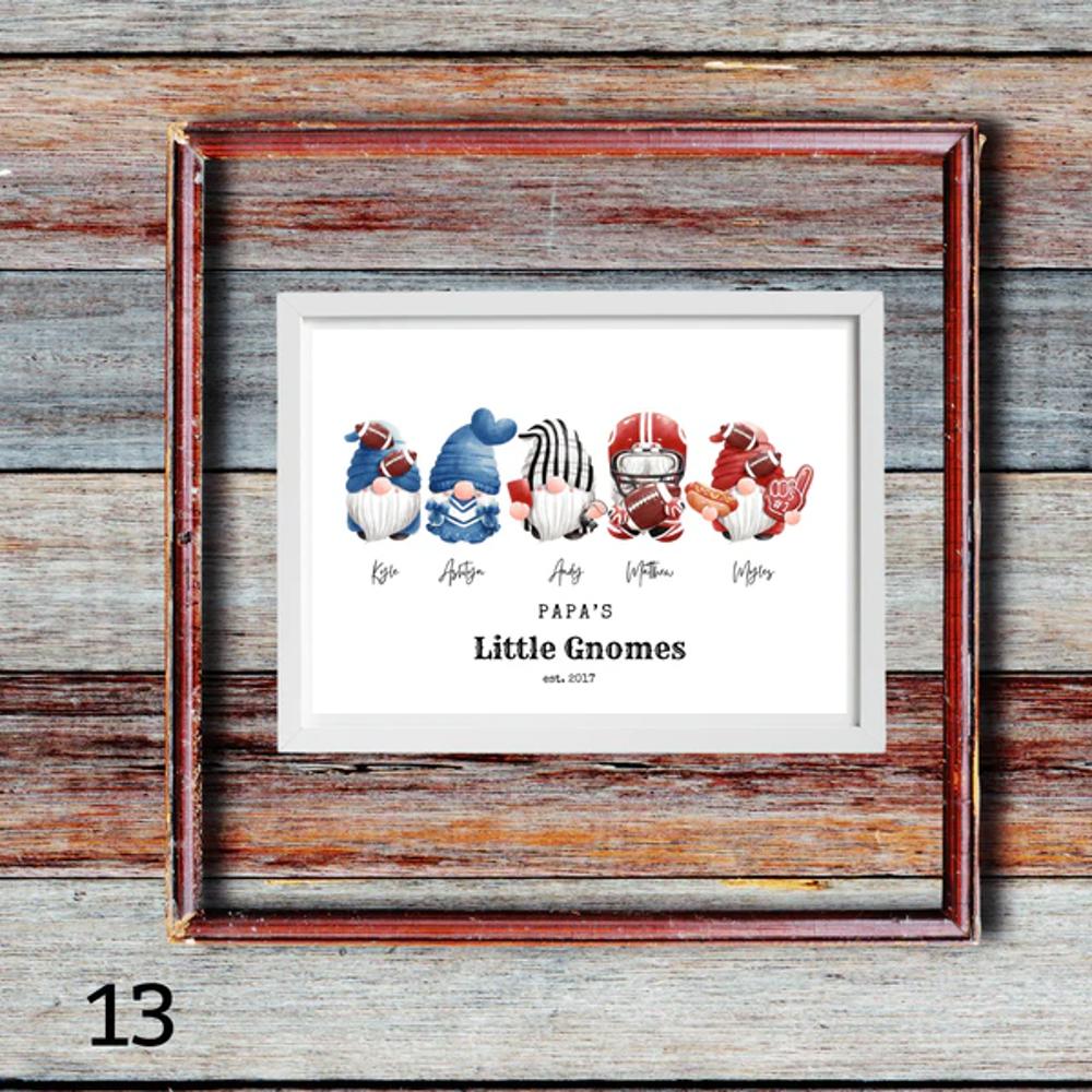 Cozy Gnome Family Personalized Art | 3 sizes