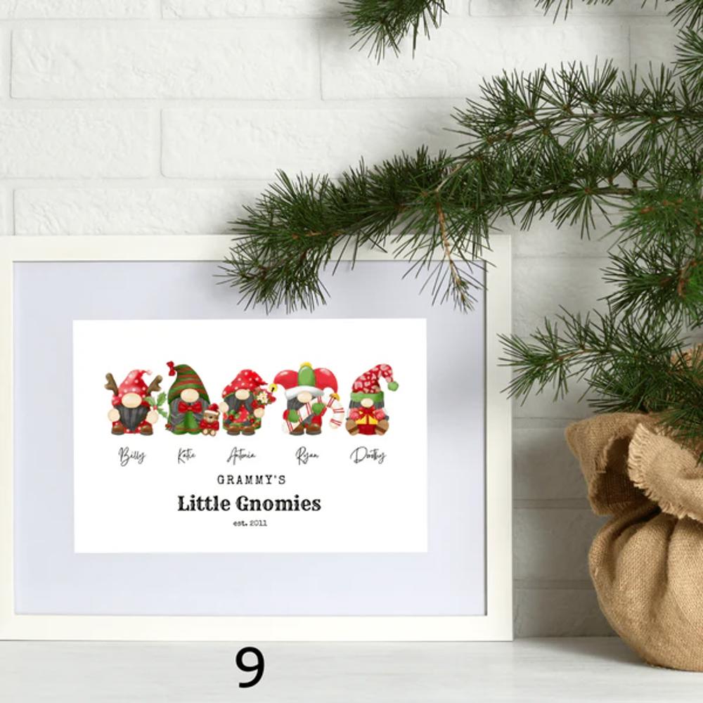 Cozy Gnome Family Personalized Art | 3 sizes