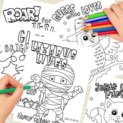 Fall Harvest Halloween Coloring Book | 21 Digital Christian Themed Pages
